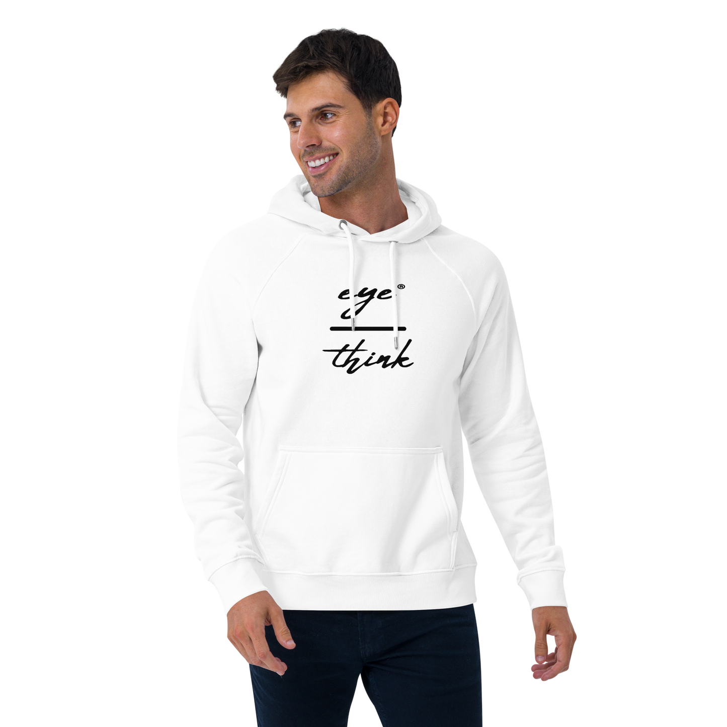 eyeoverthink® embroidered Unisex eco-raglan hoodie