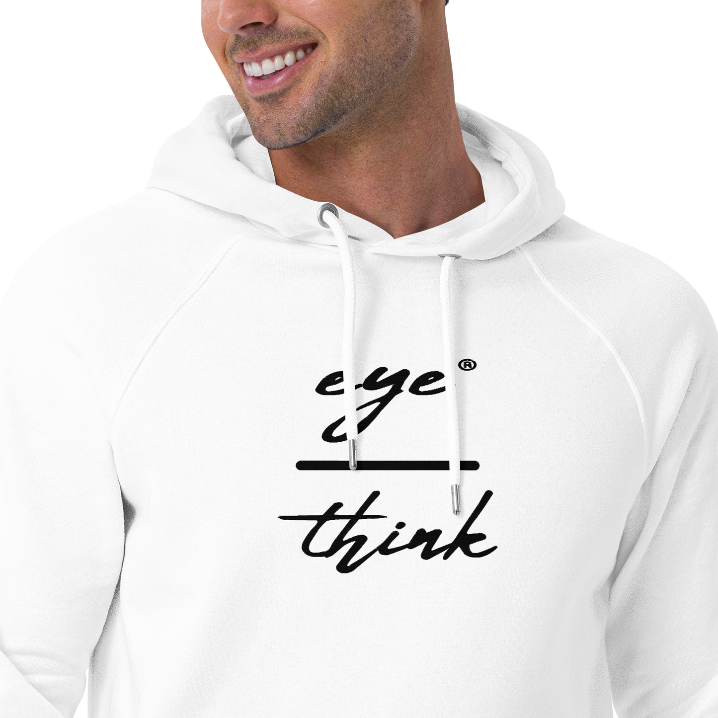 eyeoverthink® embroidered Unisex eco-raglan hoodie