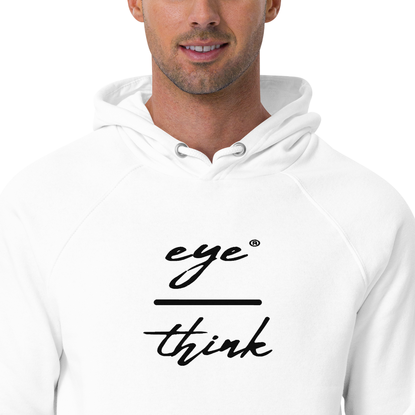 eyeoverthink® embroidered Unisex eco-raglan hoodie