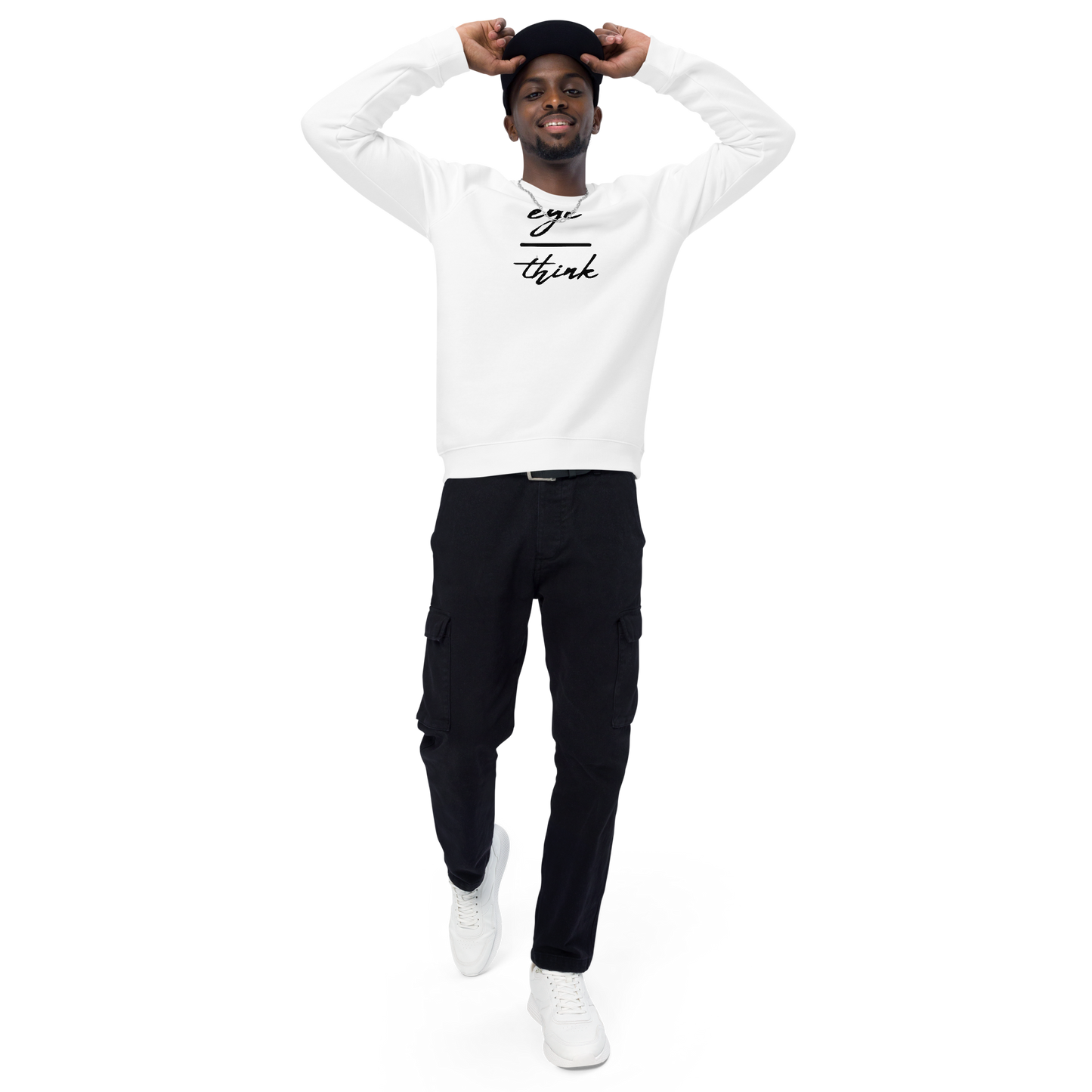 eyeoverthink® embroidered Unisex organic raglan sweatshirt