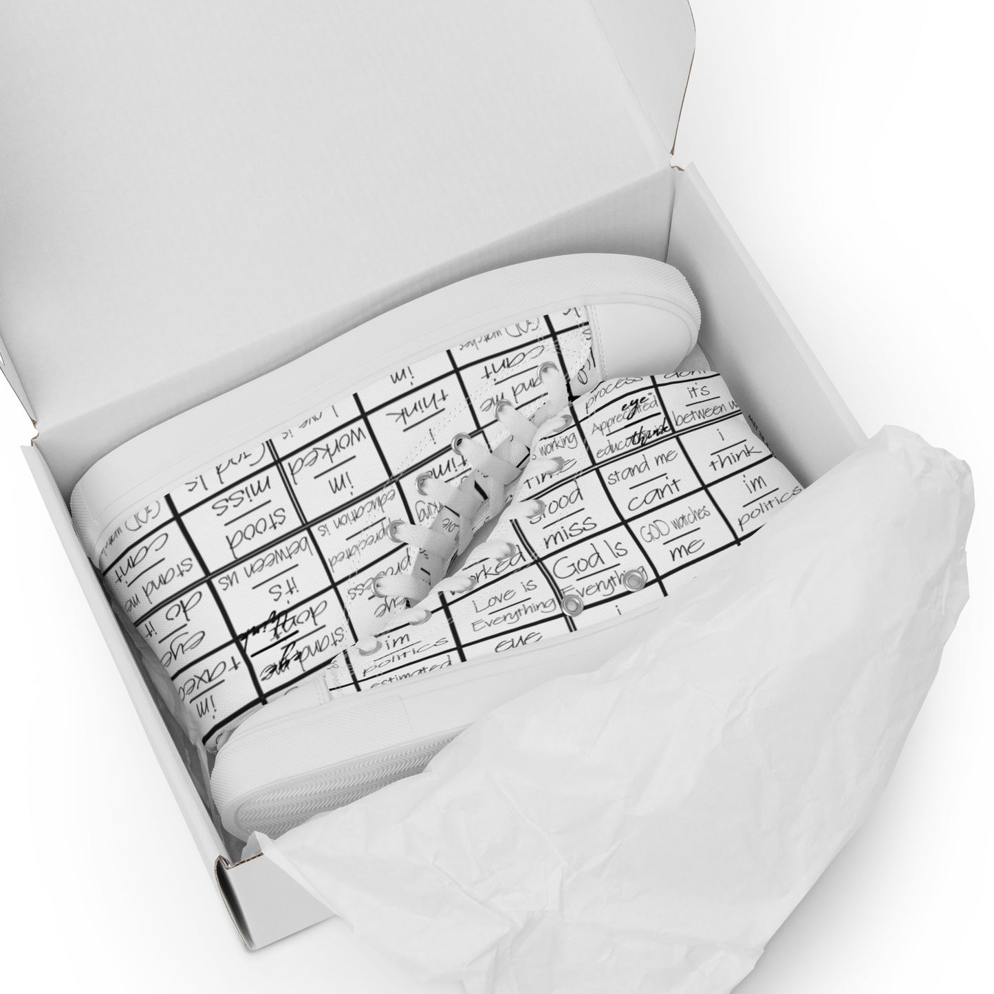 eyeoverthink® Women’s " eyeoverprinted " high top canvas shoes