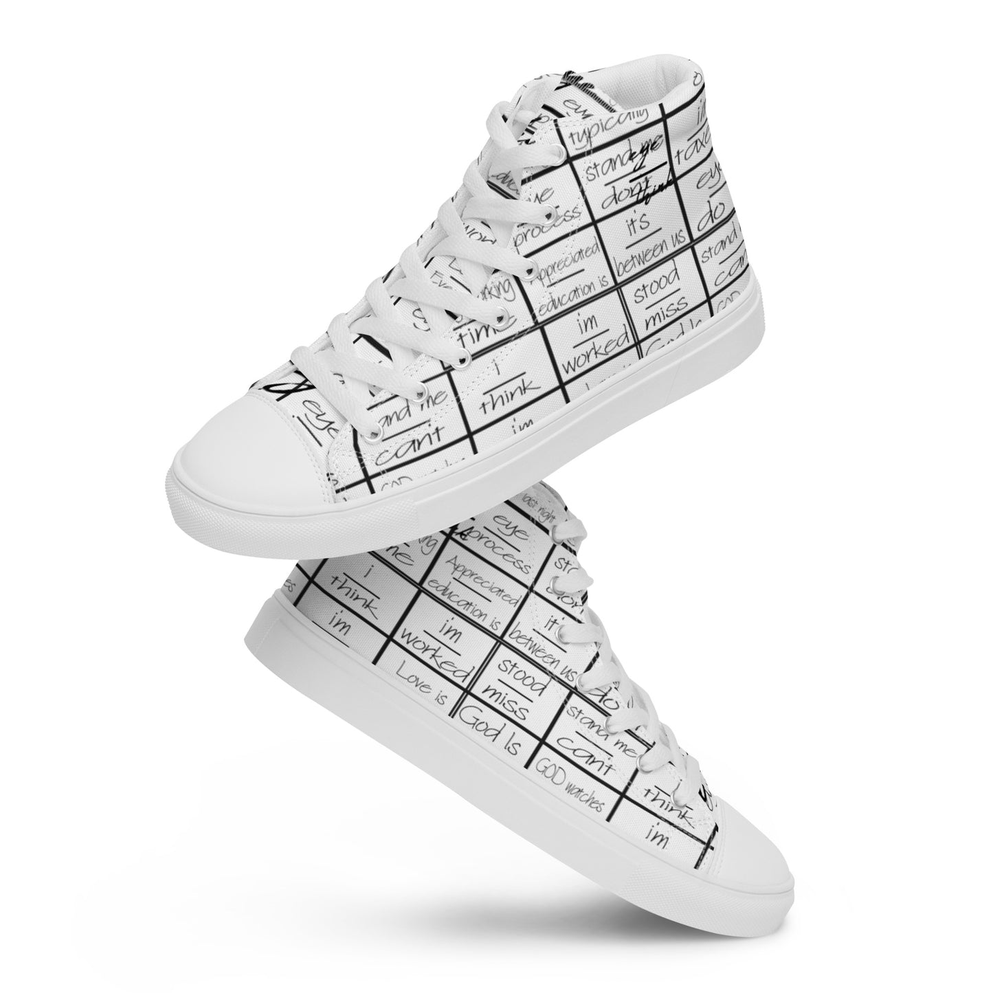 eyeoverthink® Women’s " eyeoverprinted " high top canvas shoes
