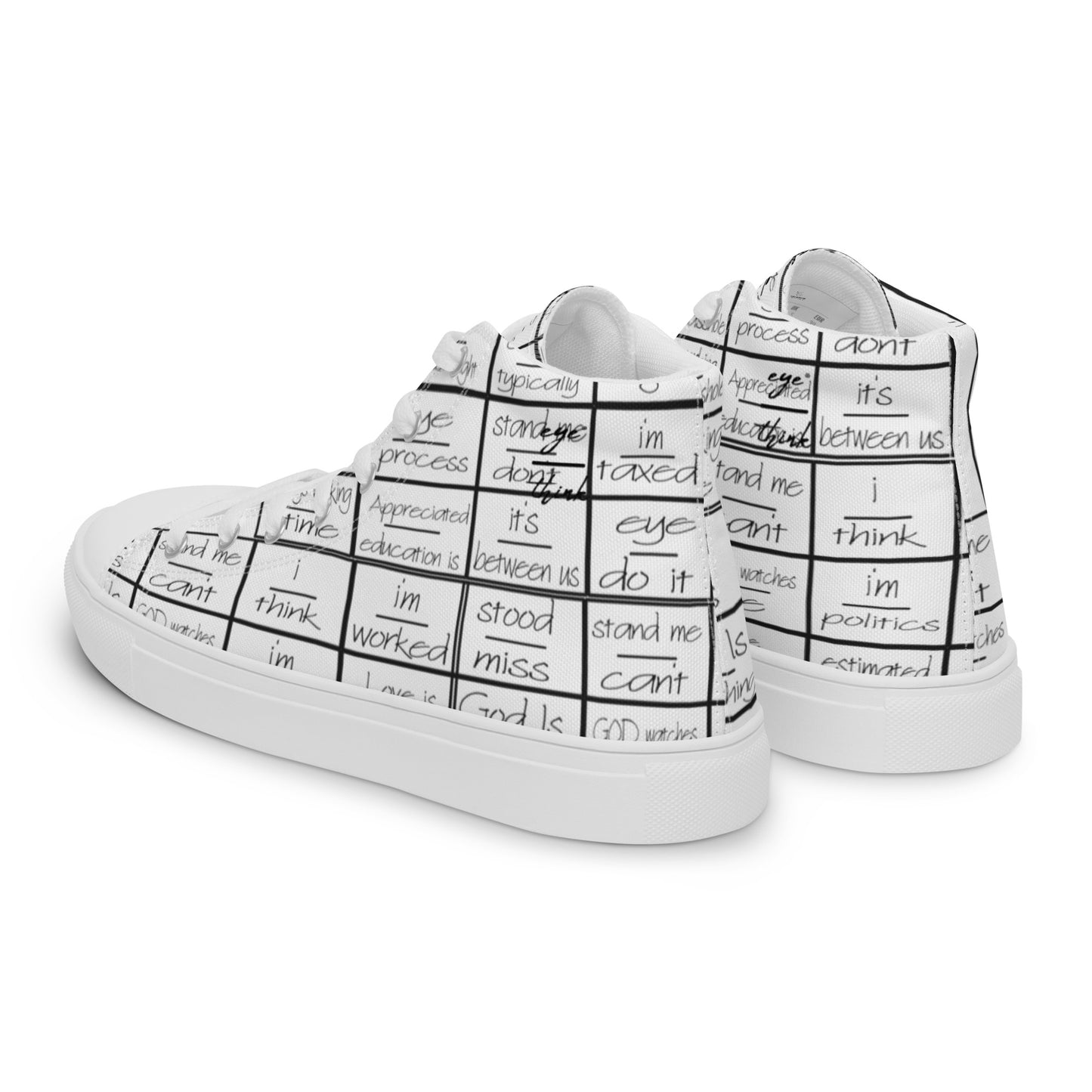 eyeoverthink® Women’s " eyeoverprinted " high top canvas shoes