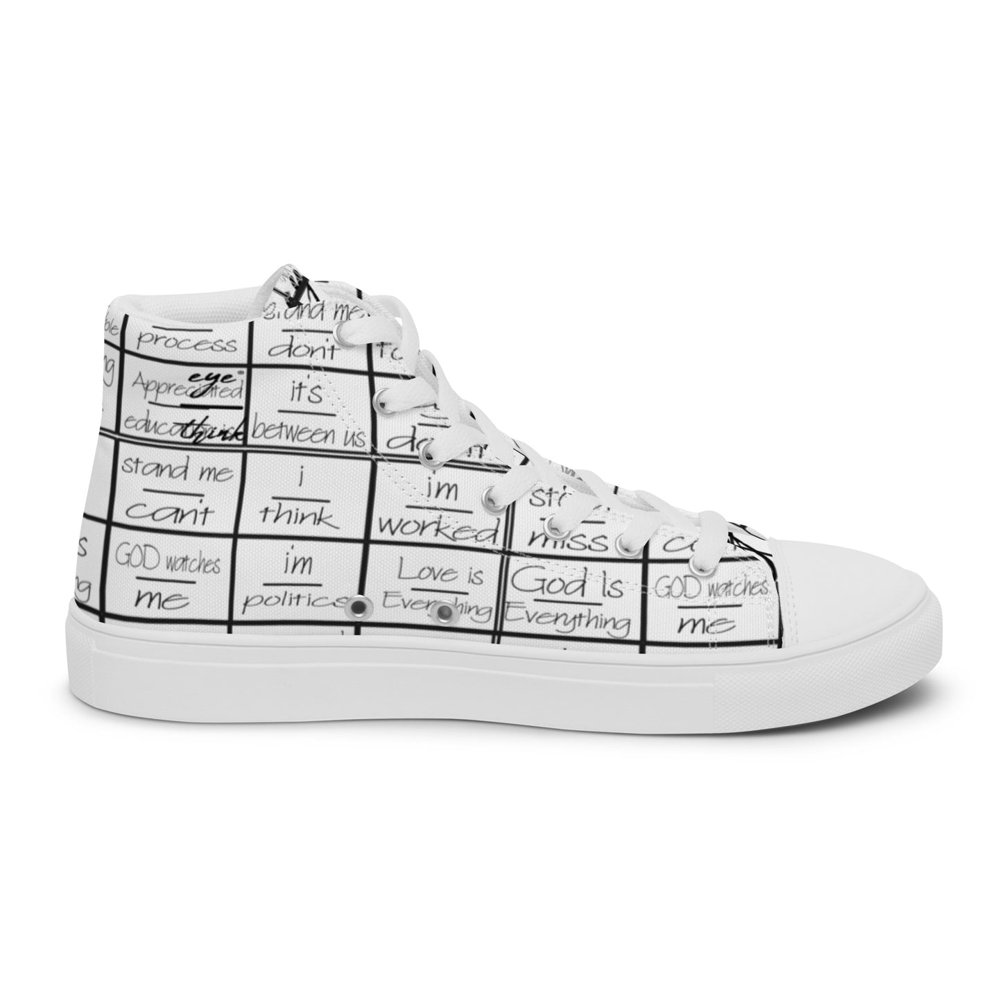 eyeoverthink® Women’s " eyeoverprinted " high top canvas shoes
