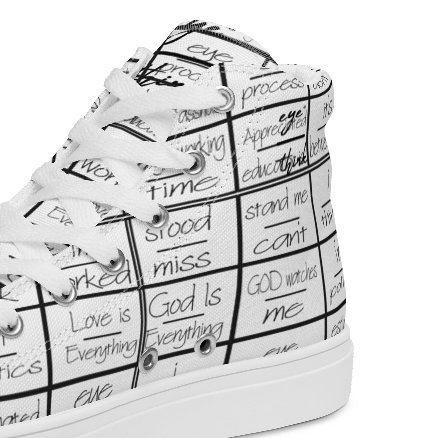 eyeoverthink® Women’s " eyeoverprinted " high top canvas shoes