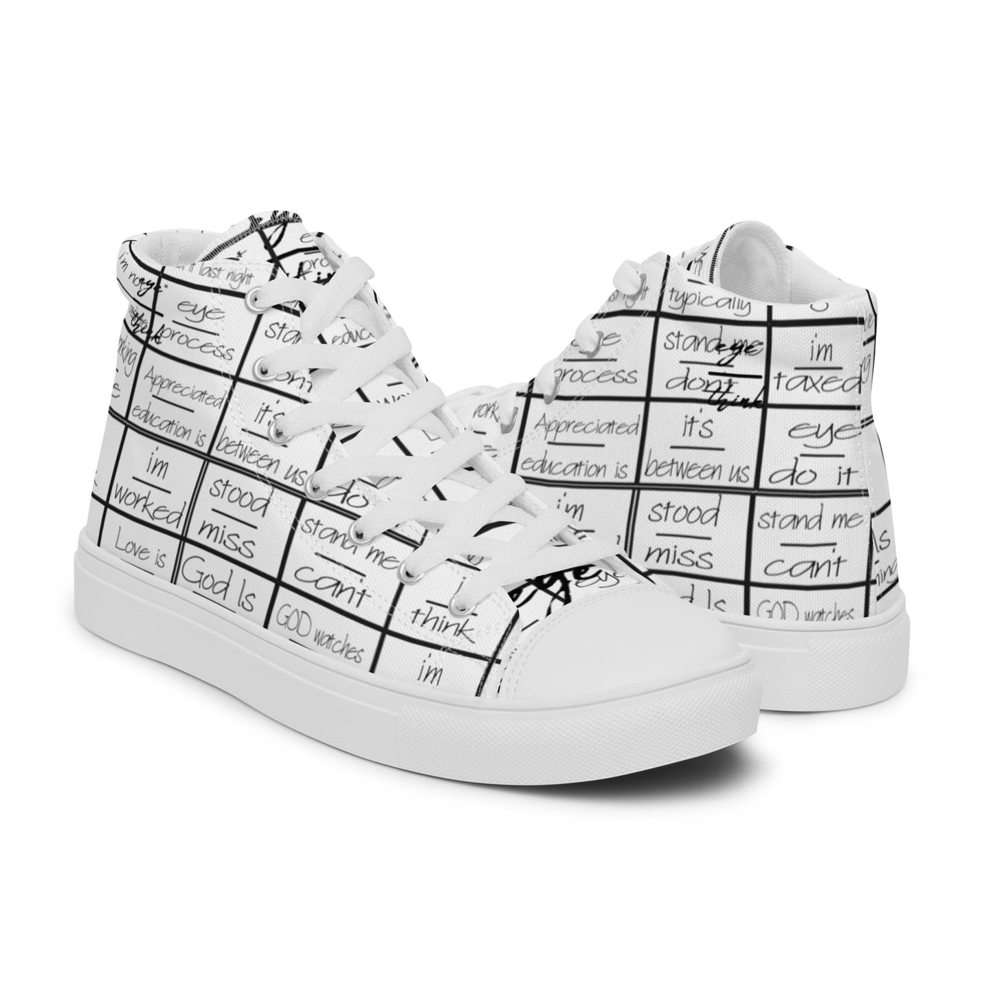eyeoverthink® Women’s " eyeoverprinted " high top canvas shoes
