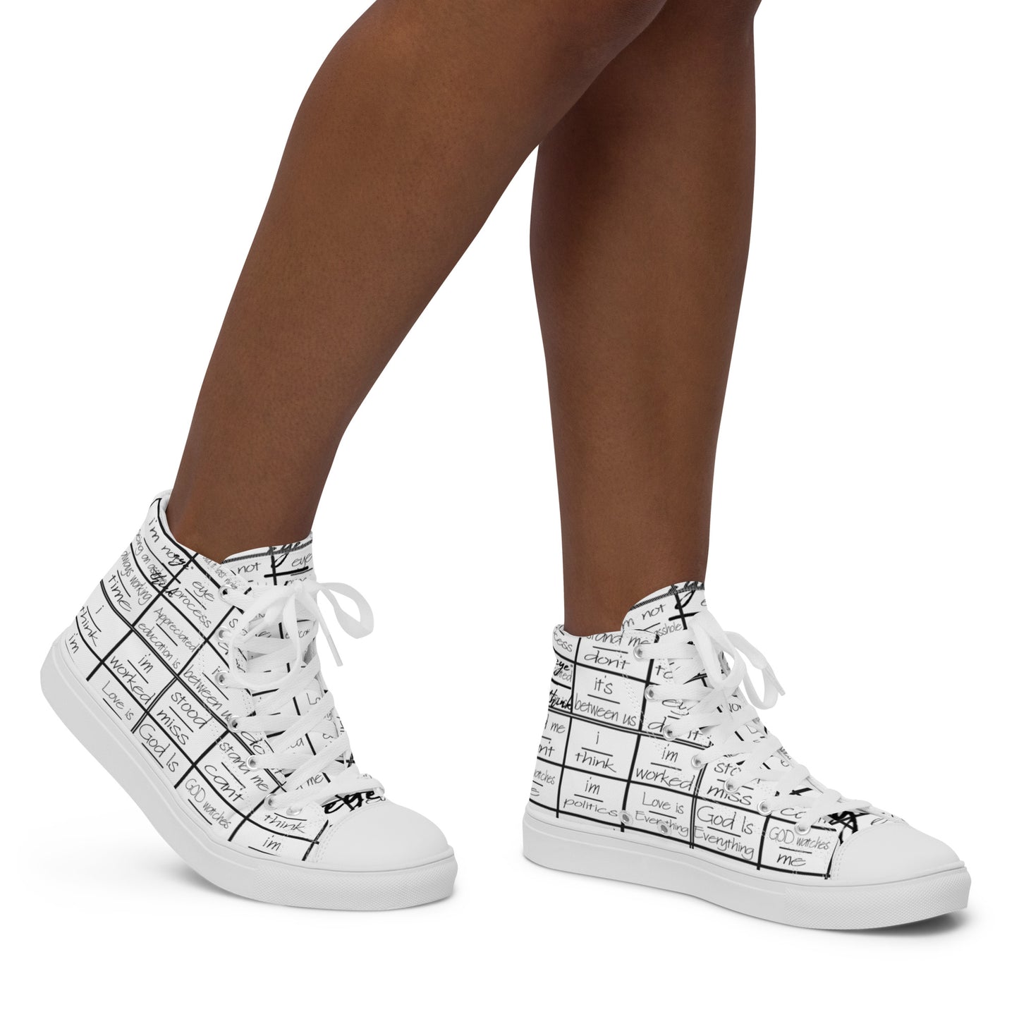 eyeoverthink® Women’s " eyeoverprinted " high top canvas shoes