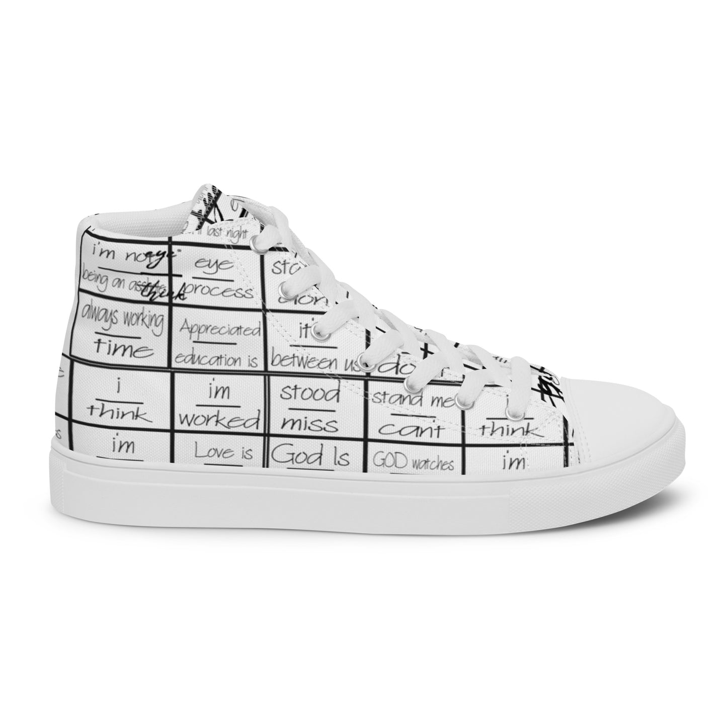 eyeoverthink® Women’s " eyeoverprinted " high top canvas shoes