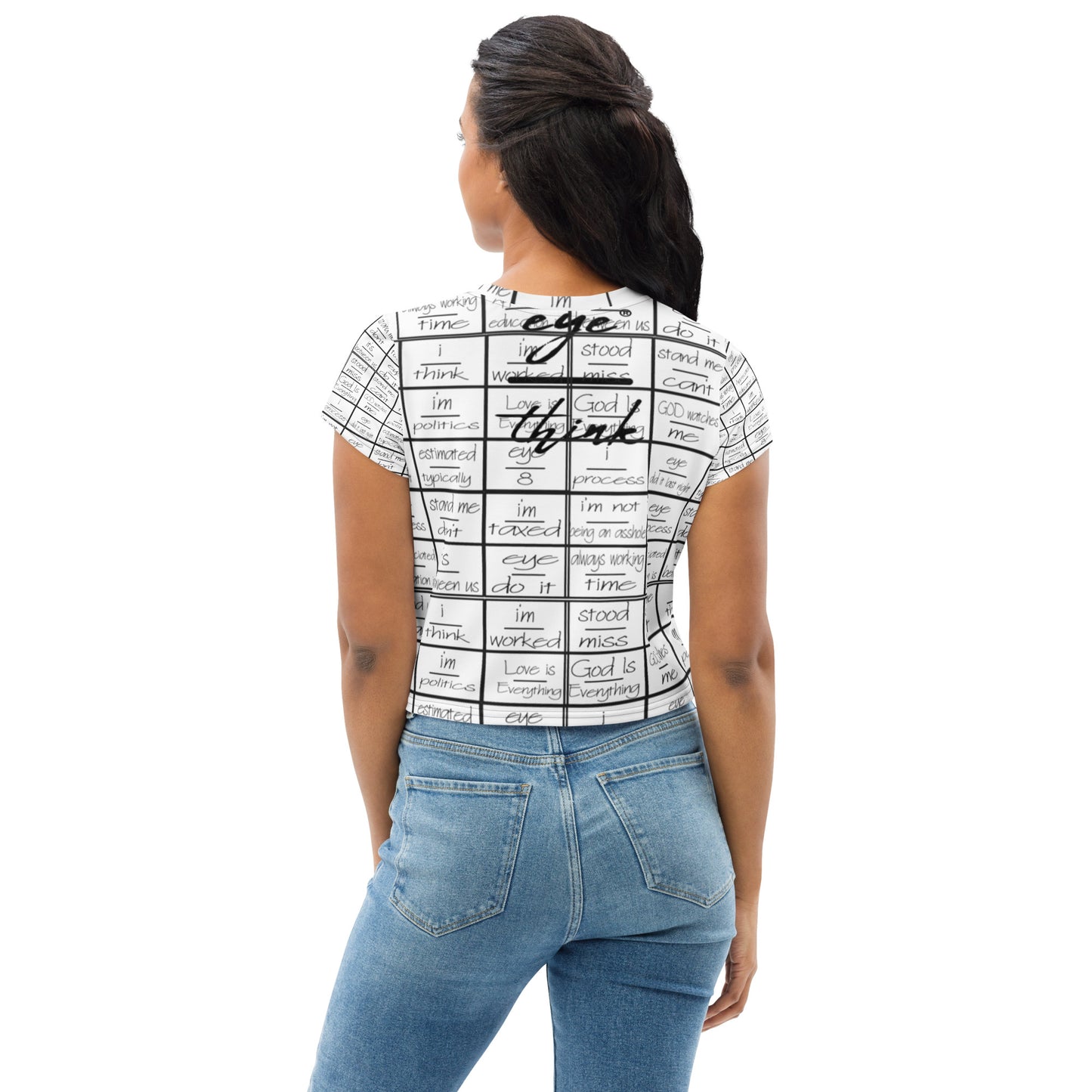 eyeoverthnk® All-Over Print Crop Tee