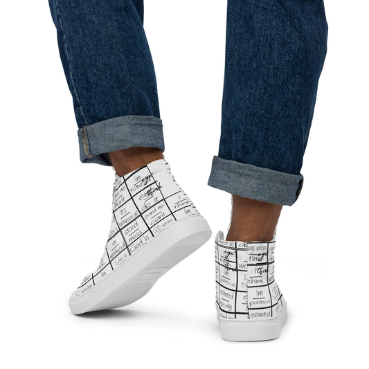 eyeoverthink® Men’s high top "eyeoverprinted"  canvas shoes