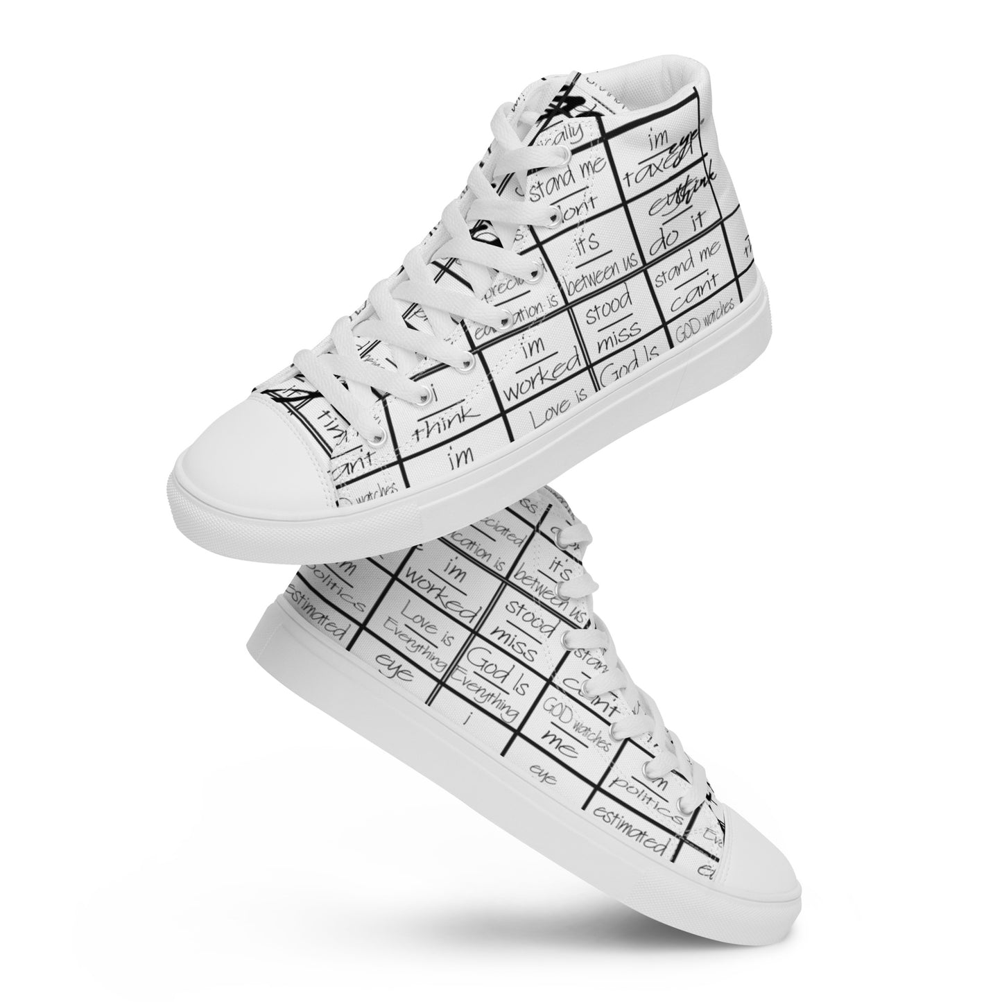 eyeoverthink® Men’s "eyeoverprinted" high top canvas shoes