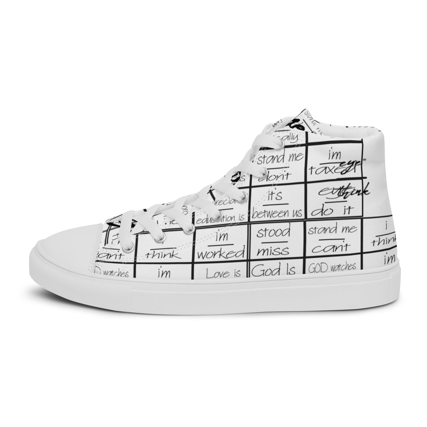 eyeoverthink® Men’s "eyeoverprinted" high top canvas shoes