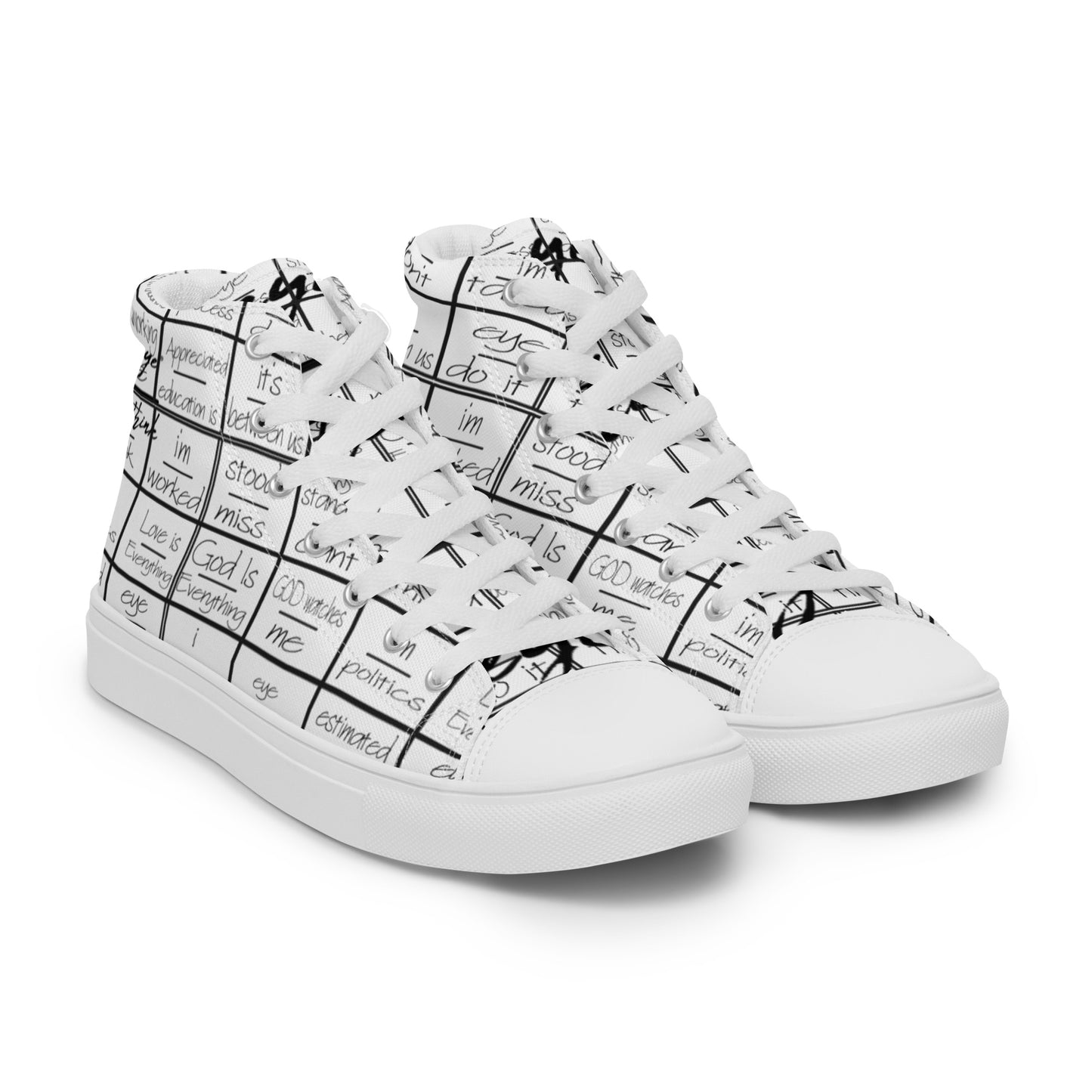 eyeoverthink® Men’s "eyeoverprinted" high top canvas shoes