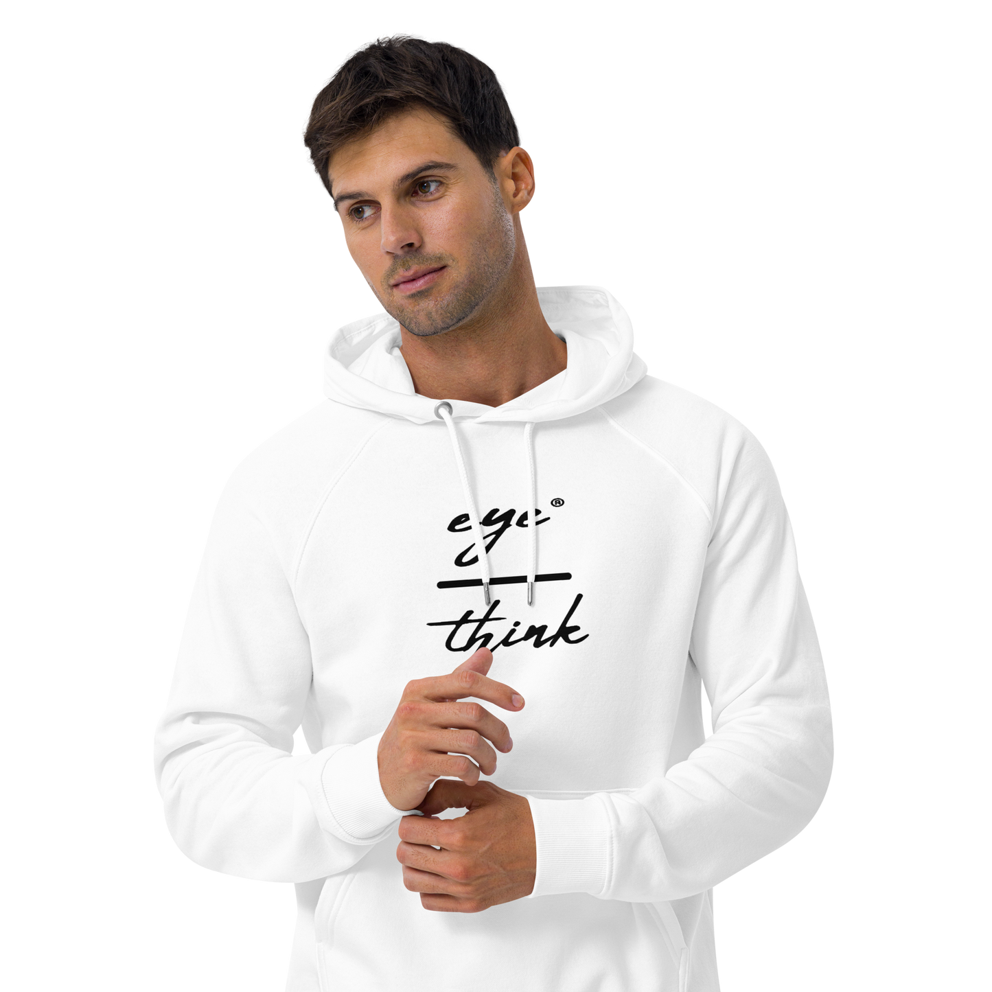 eyeoverthink®  embroidered Unisex eco-raglan hoodie