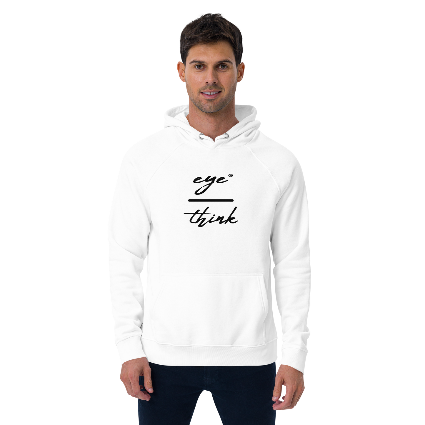 eyeoverthink®  embroidered Unisex eco-raglan hoodie