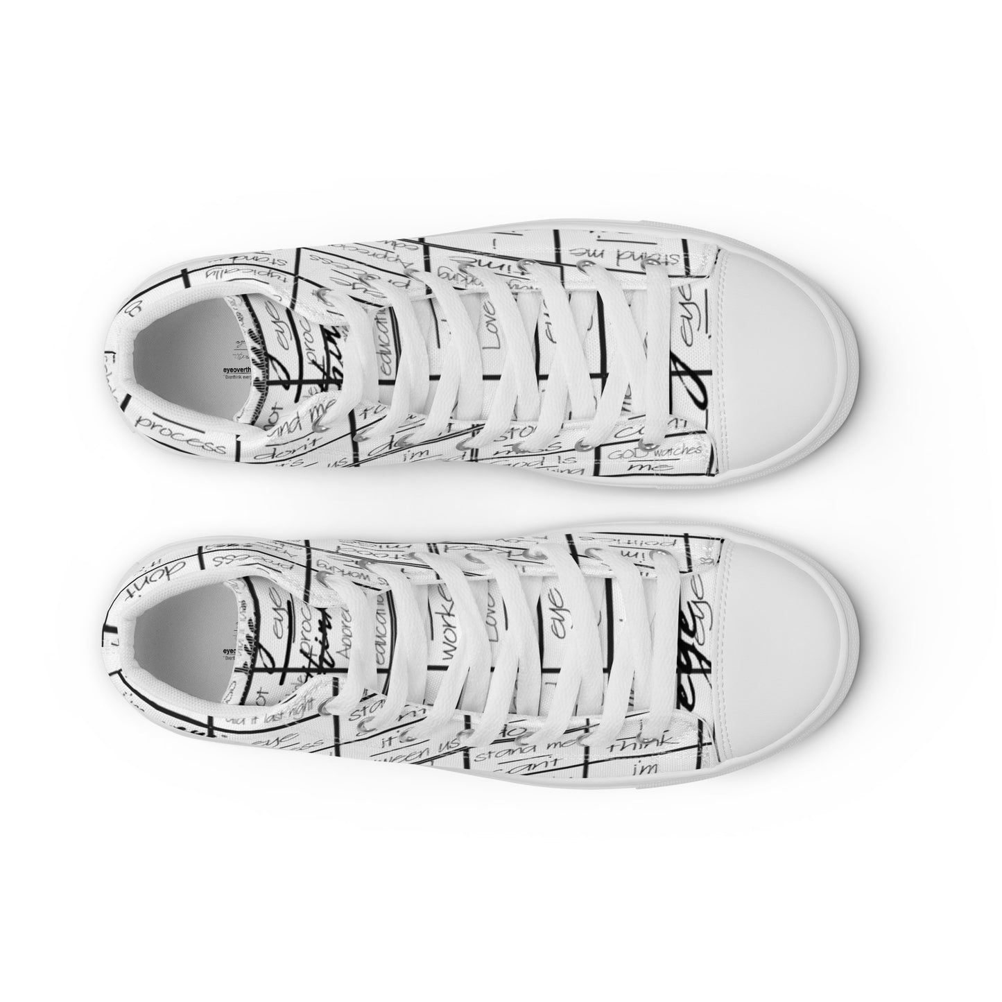 eyeoverthink® Women’s " eyeoverprinted "  high top canvas shoes