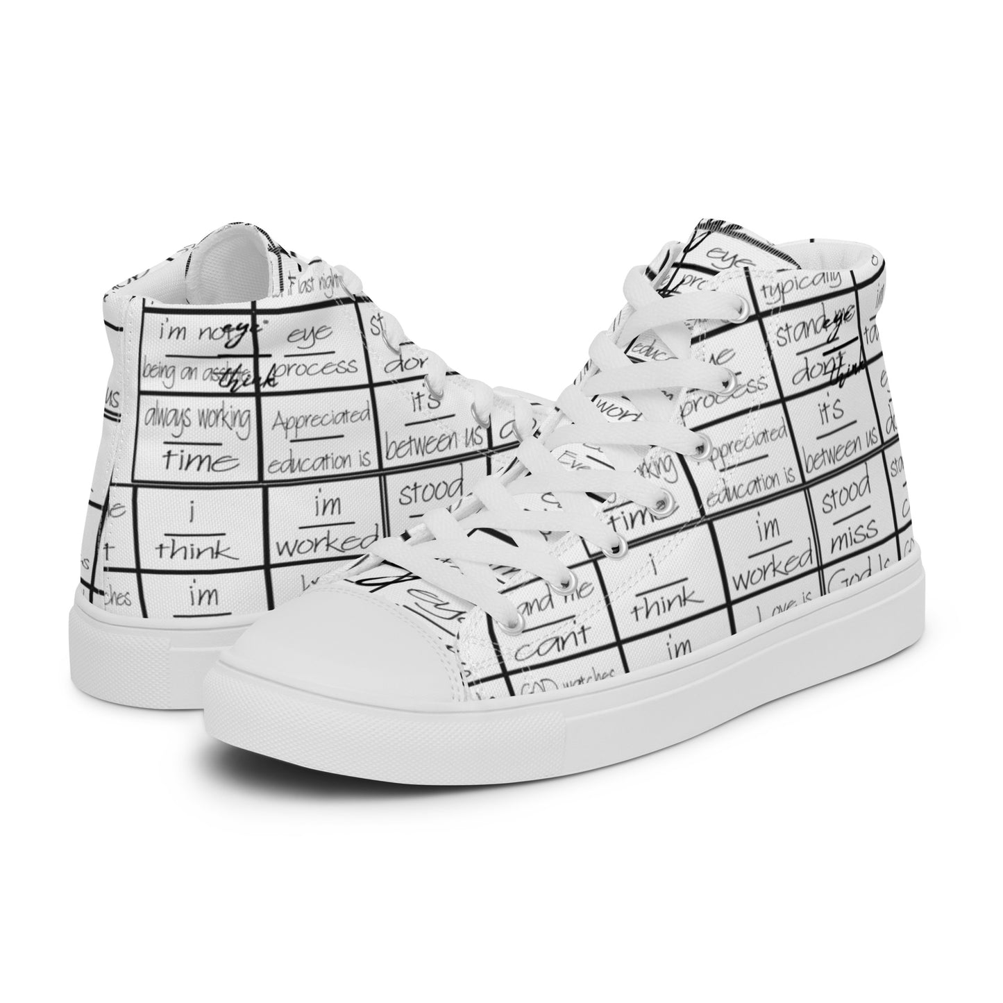 eyeoverthink® Women’s " eyeoverprinted "  high top canvas shoes