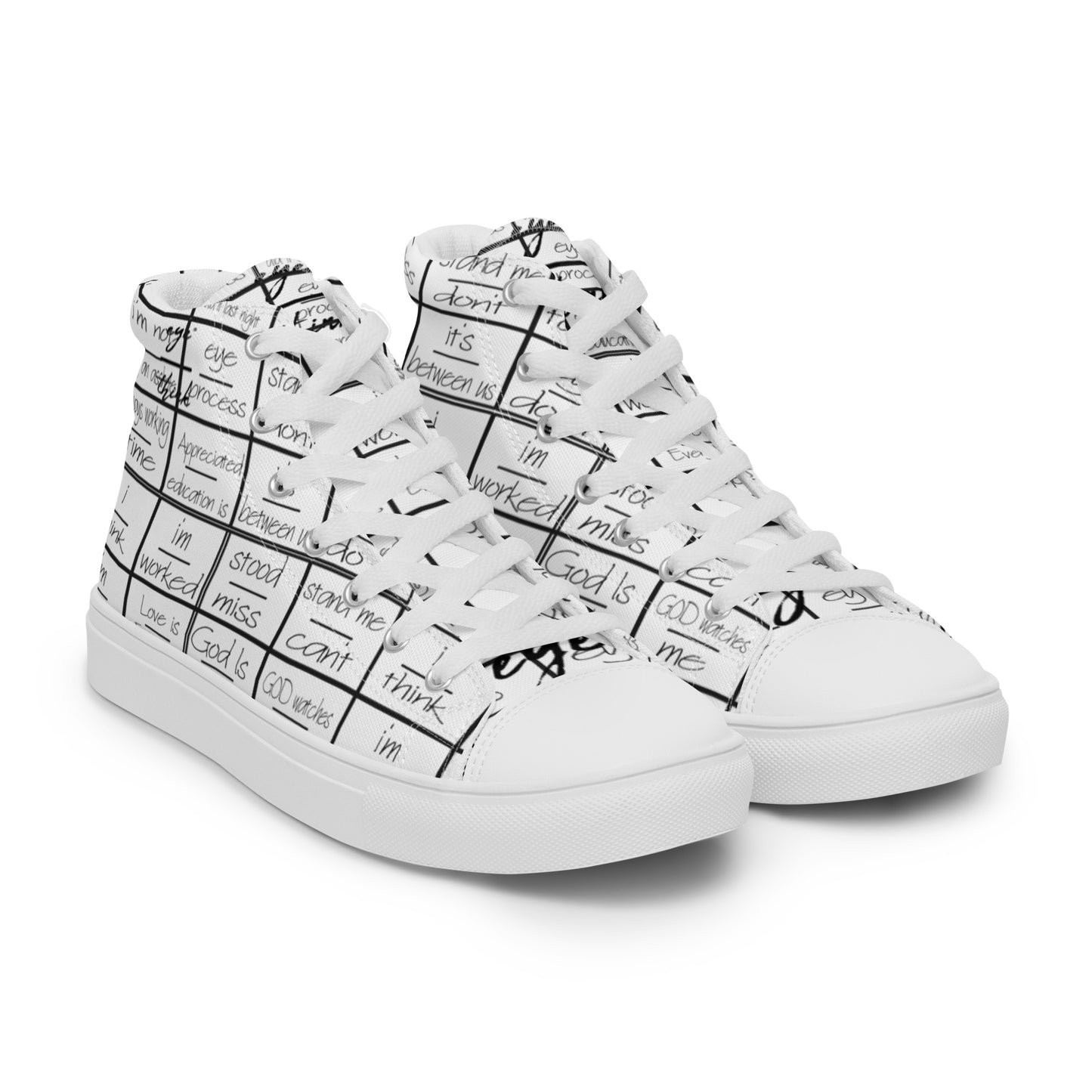 eyeoverthink® Women’s " eyeoverprinted "  high top canvas shoes